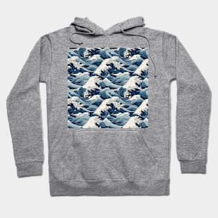 Ephemeral Crests: Hokusai Waves Reimagined Hoodie